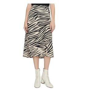 Sanctuary Tan Zebra Animal Print Midi A-Line Slip Skirt